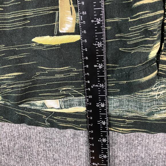 Sun Casuals Hawaiian Shirt Mens L Green Rayon Button Front Tropical Print - Picture 5 of 8